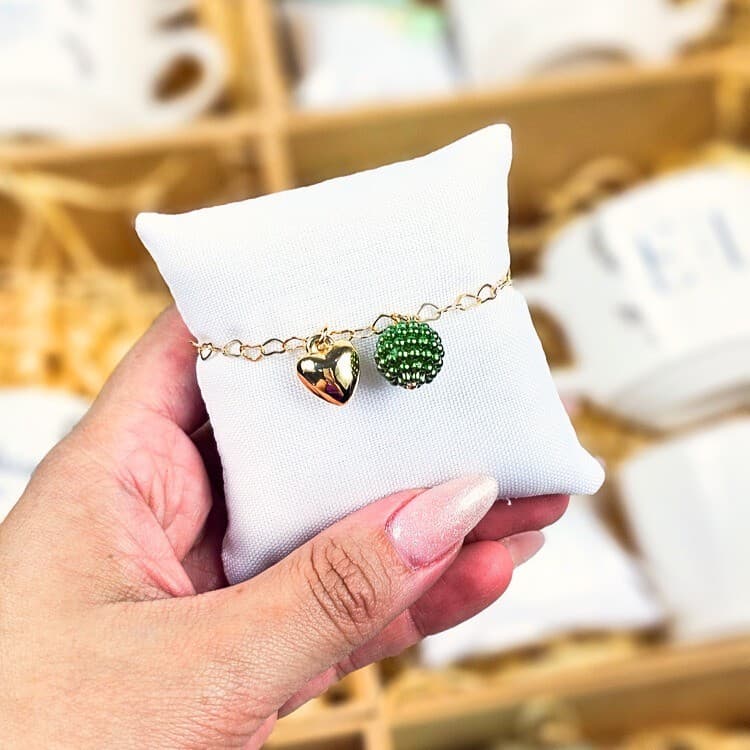 Pulseira Madrinha folheada a ouro - Pronta entrega com almofadinha inclusa