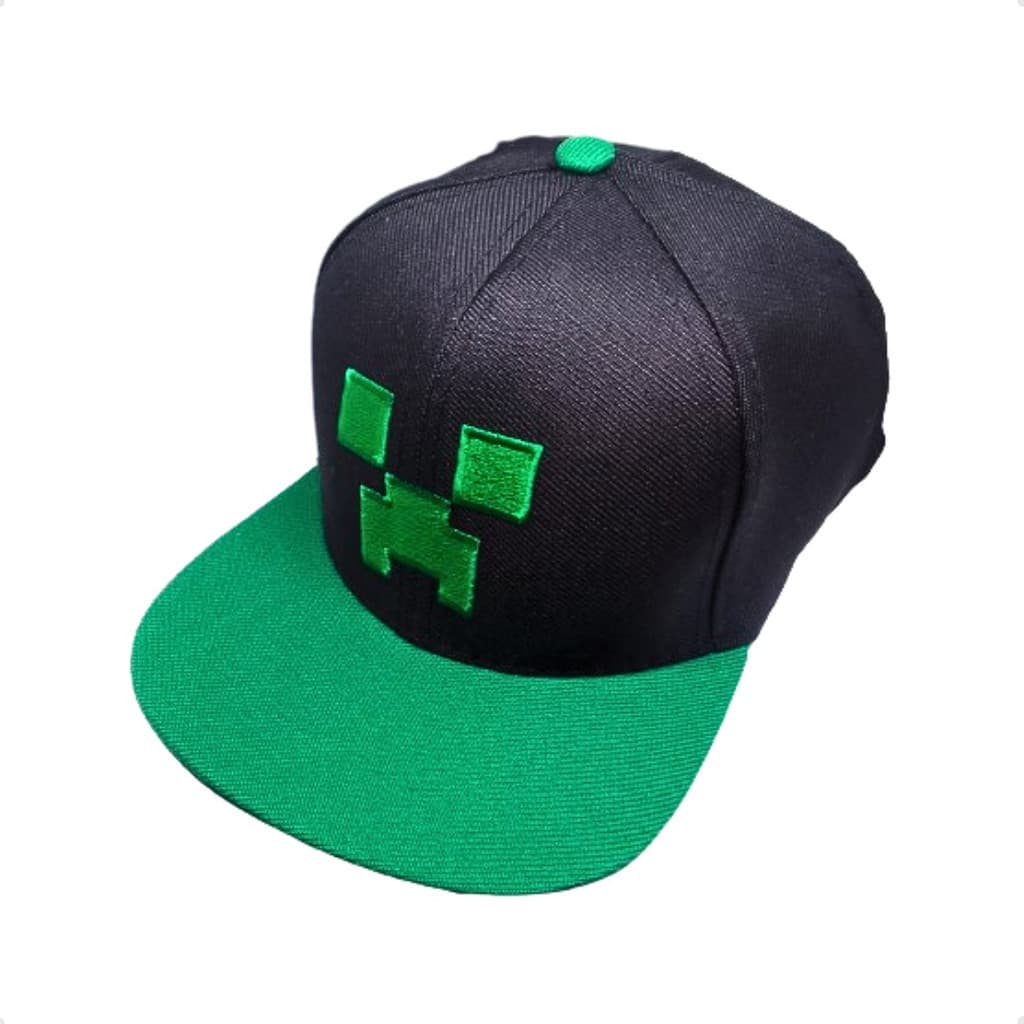 Boné Infantil Minecraft Creeper Aba Reta Regulavel Menino