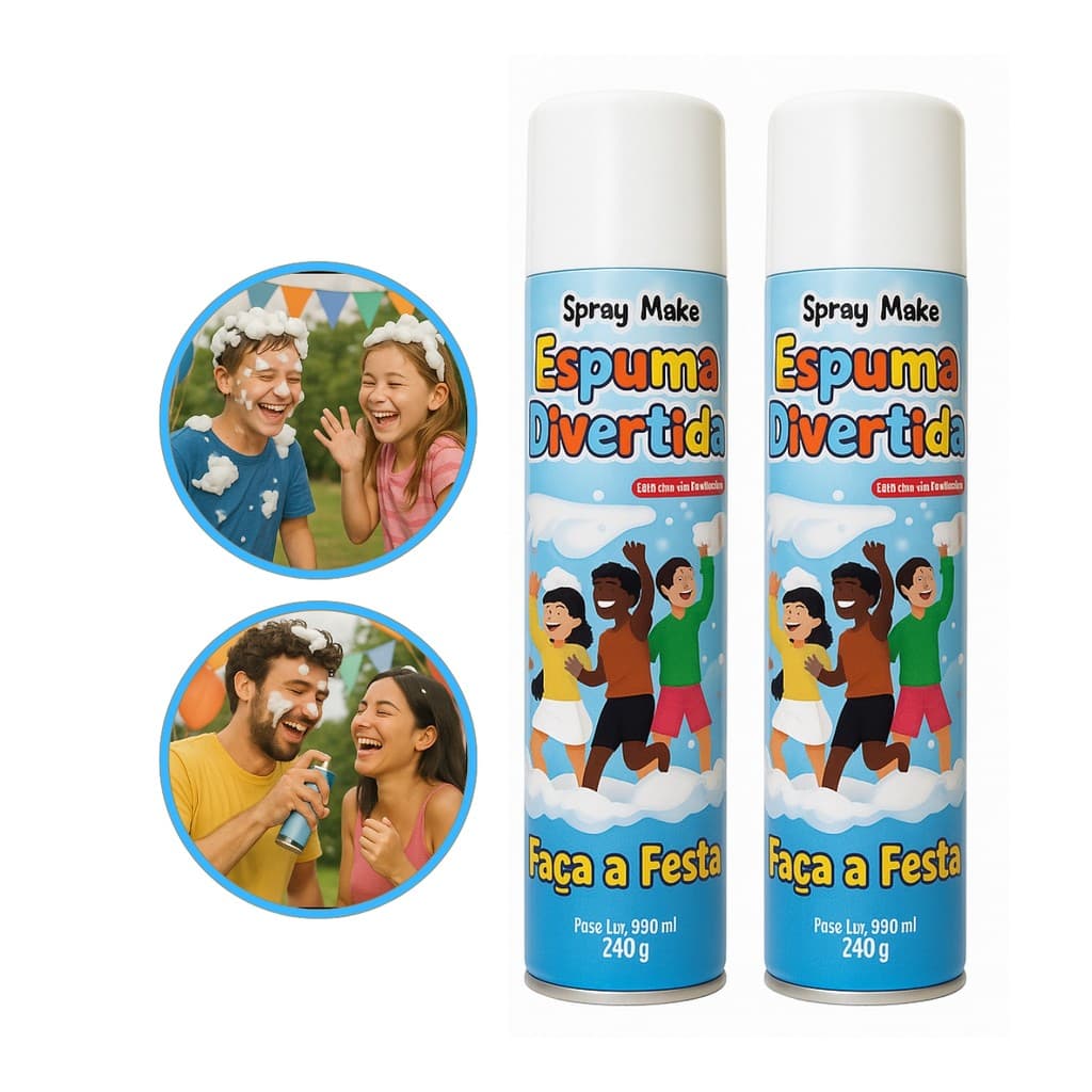 Kit Festa 2x Spray Espuma Divertida Make 400ml