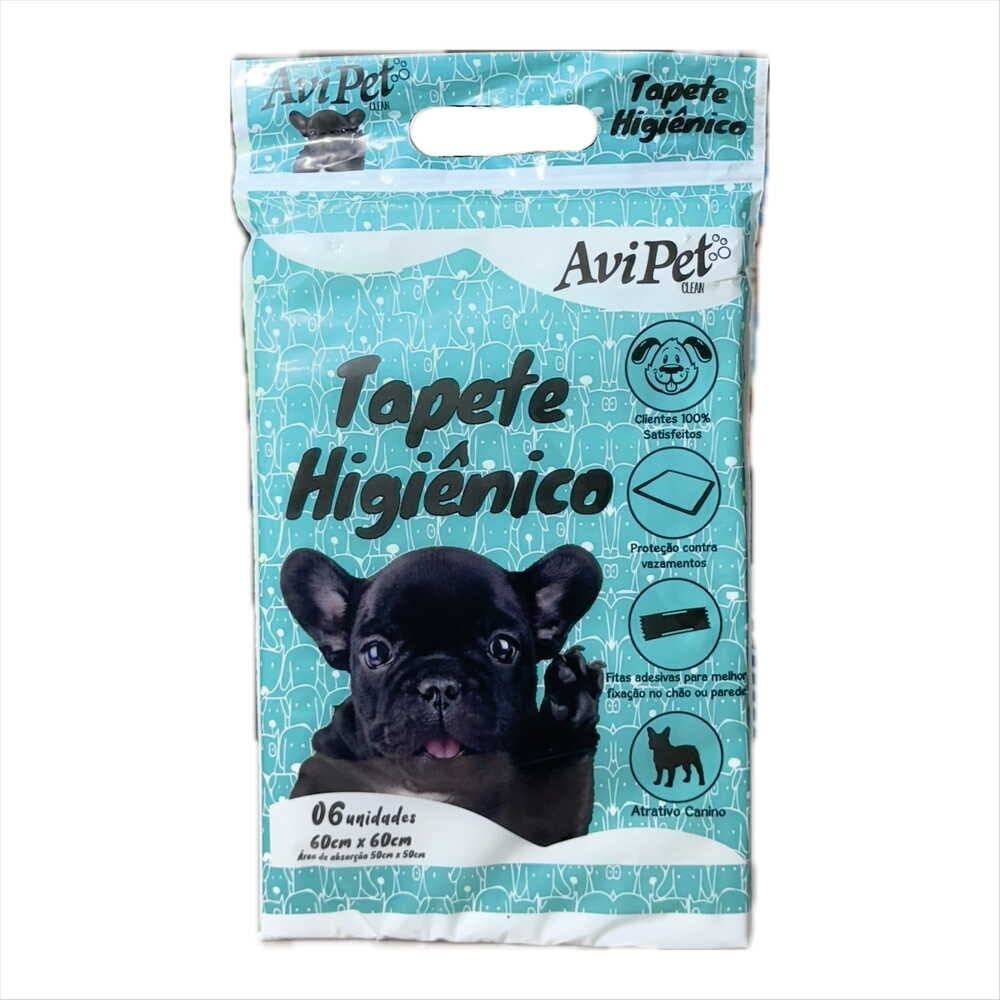 Tapete Higiênico Avipet Clean Caes 60x60 c/ 6 unidades