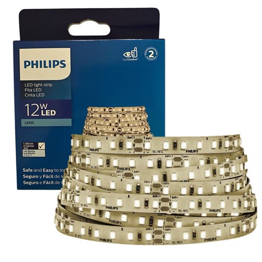 Fita Led Philips 5 Metros 12w 24v Luz Neutra 4000k 1250lm/m