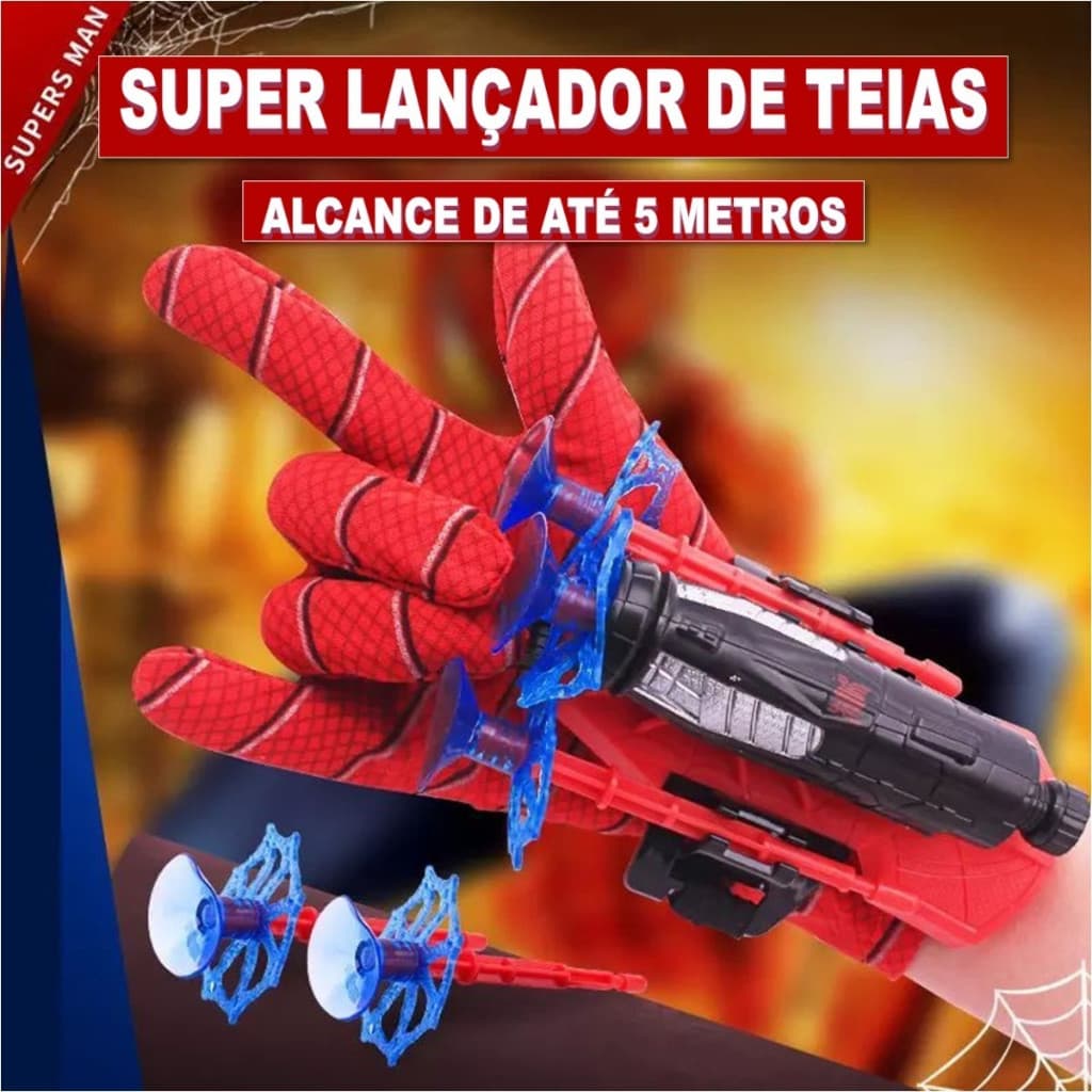Luva Lança Teia Homem Aranha Brinquedo Presente Meninos