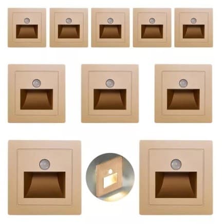 KIT 10 Balizador Lâmpada Luminária Sensor Movimento Infravermelho LED Sensor Presença PIR - CH251