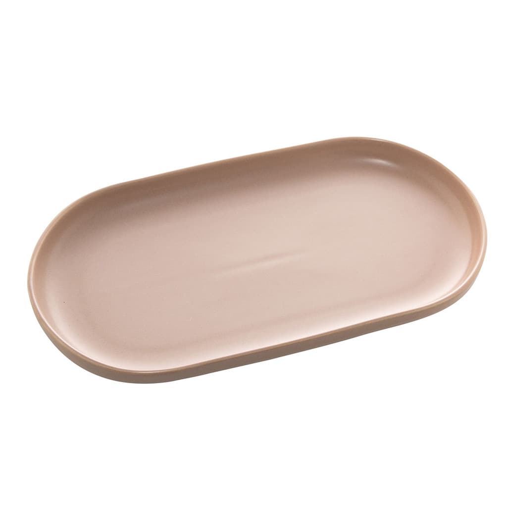 Travessa Porcelana Oval Nordica Cinza Matt 30x17x3cm