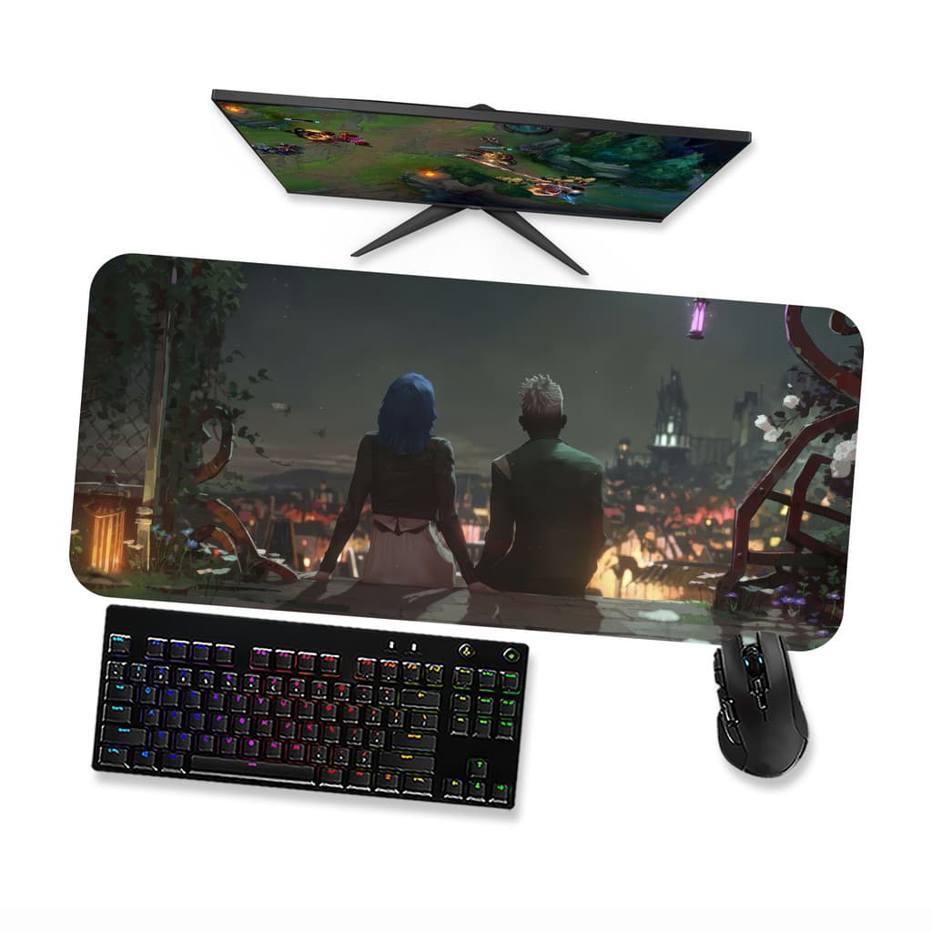 Mousepad Arcane Ekko e Jinx 2 Speed Costurado Mouse pad Gamer 90x40 70x30 80x40 60x40 45x40 45x40