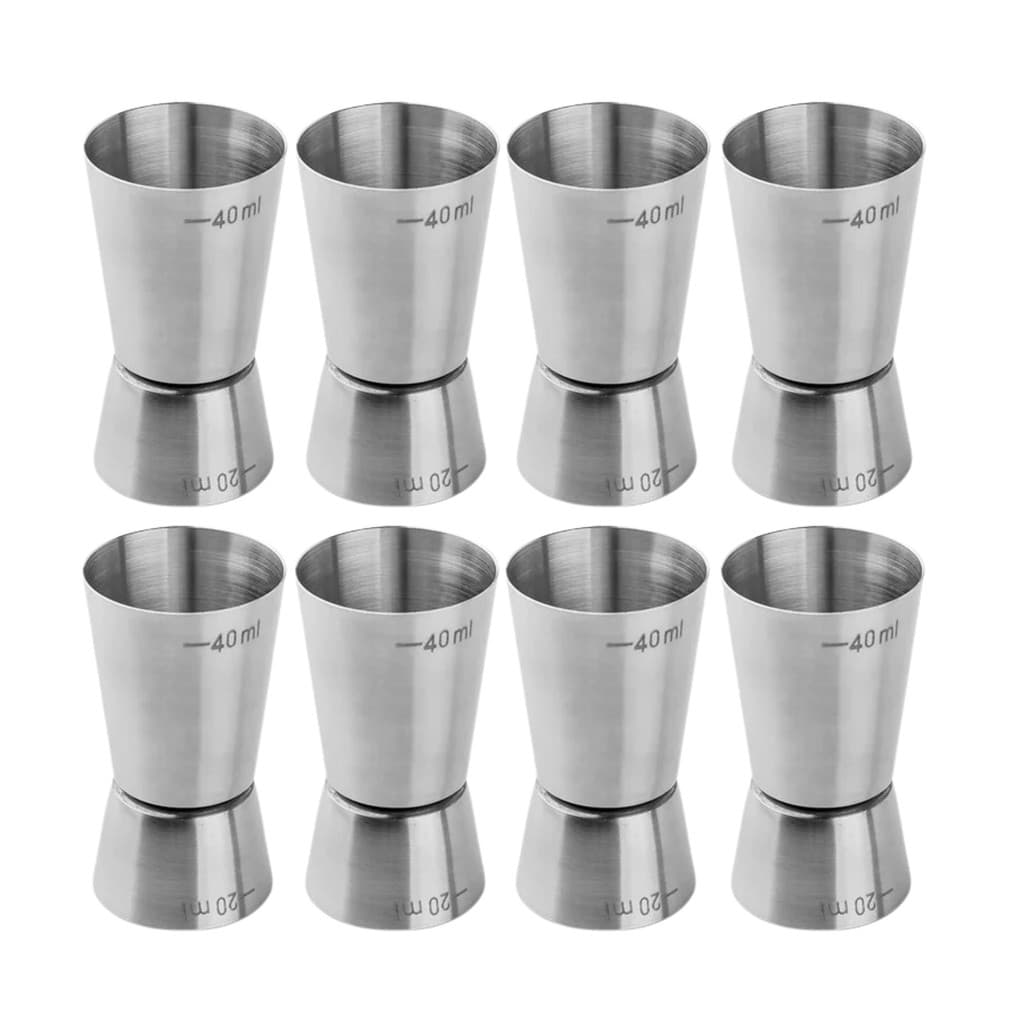 Kit 8 Dosador De Bebidas Medidor Inox Bartender Barmen 40/20ml Bar Restaurante
