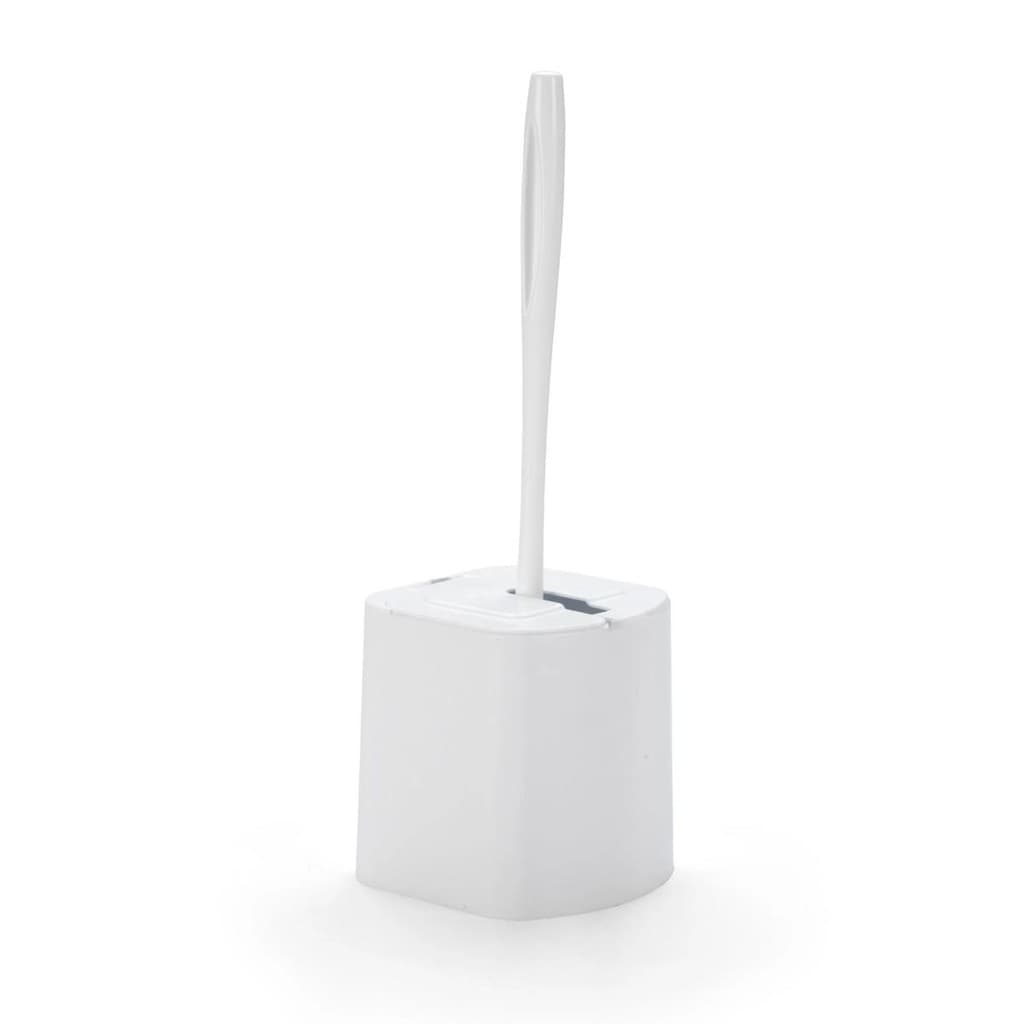 Escova Sanitária de Banheiro com Tampa Articulável Branco Quadrada