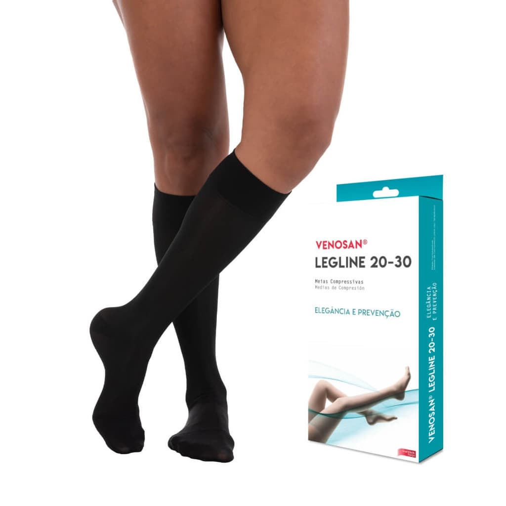 Meia Venosan Legline 20-30 mmHg 3/4 Panturrilha Cor Preto