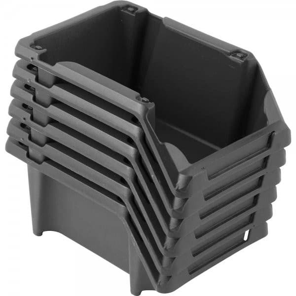 Gaveteiro plástico nº 3 8.0 cm x 10.4 cm x 17.6 cm jogo com 6 peças modelo prático preto VONDER