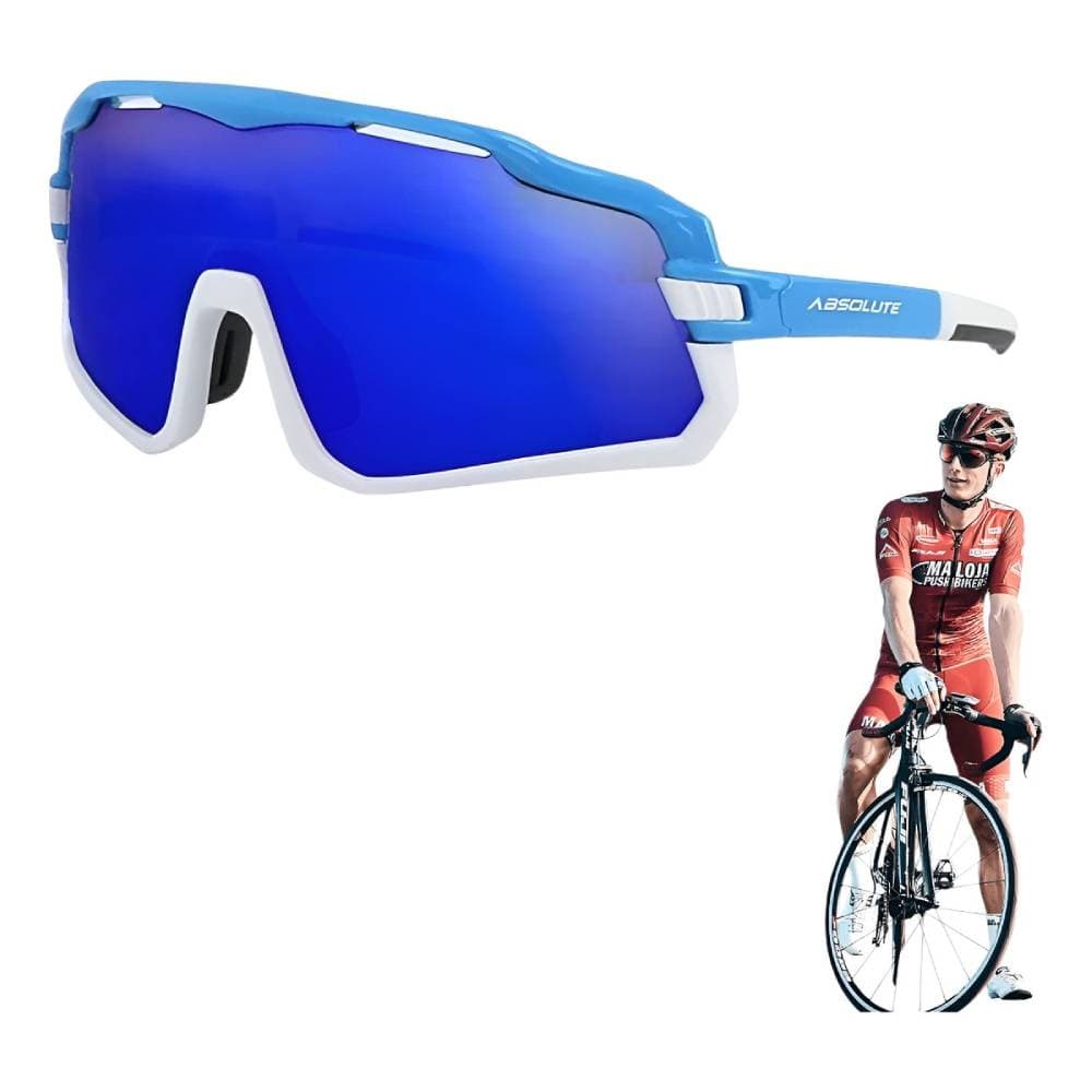 Óculos Para Ciclismo Absolute Wild Azul Branco Uv400
