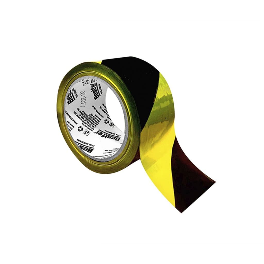 Fita demarcacao 48mm x100m zebrada