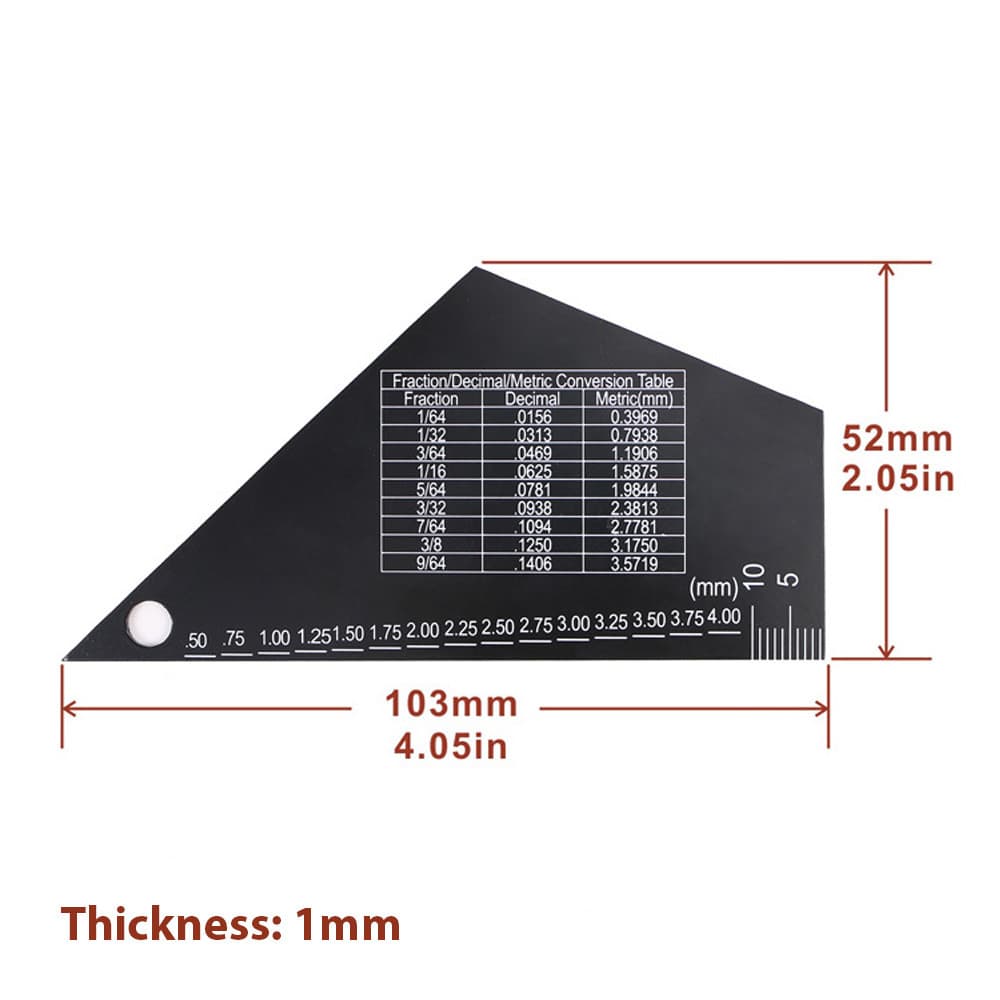 andobr Medidor De Ação De Corda De Guitarra Triângulo Preto Nivelamento Elétrica Altura Da Fret Rocker 1mm De Espessura