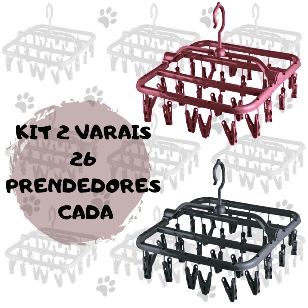 Kit Varais de Roupas Íntimas 26 Prendedores Varal Teto Varal Apartamento Retrátil  Reforçado