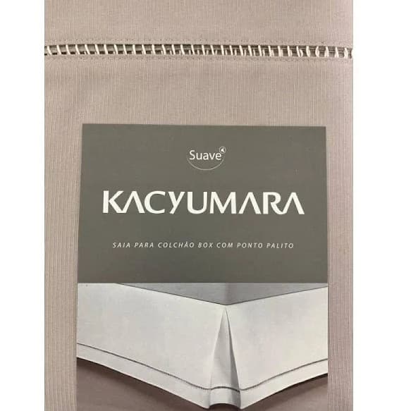 Saia para Cama Box Ponto Palito Kacyumara Fend Escuro