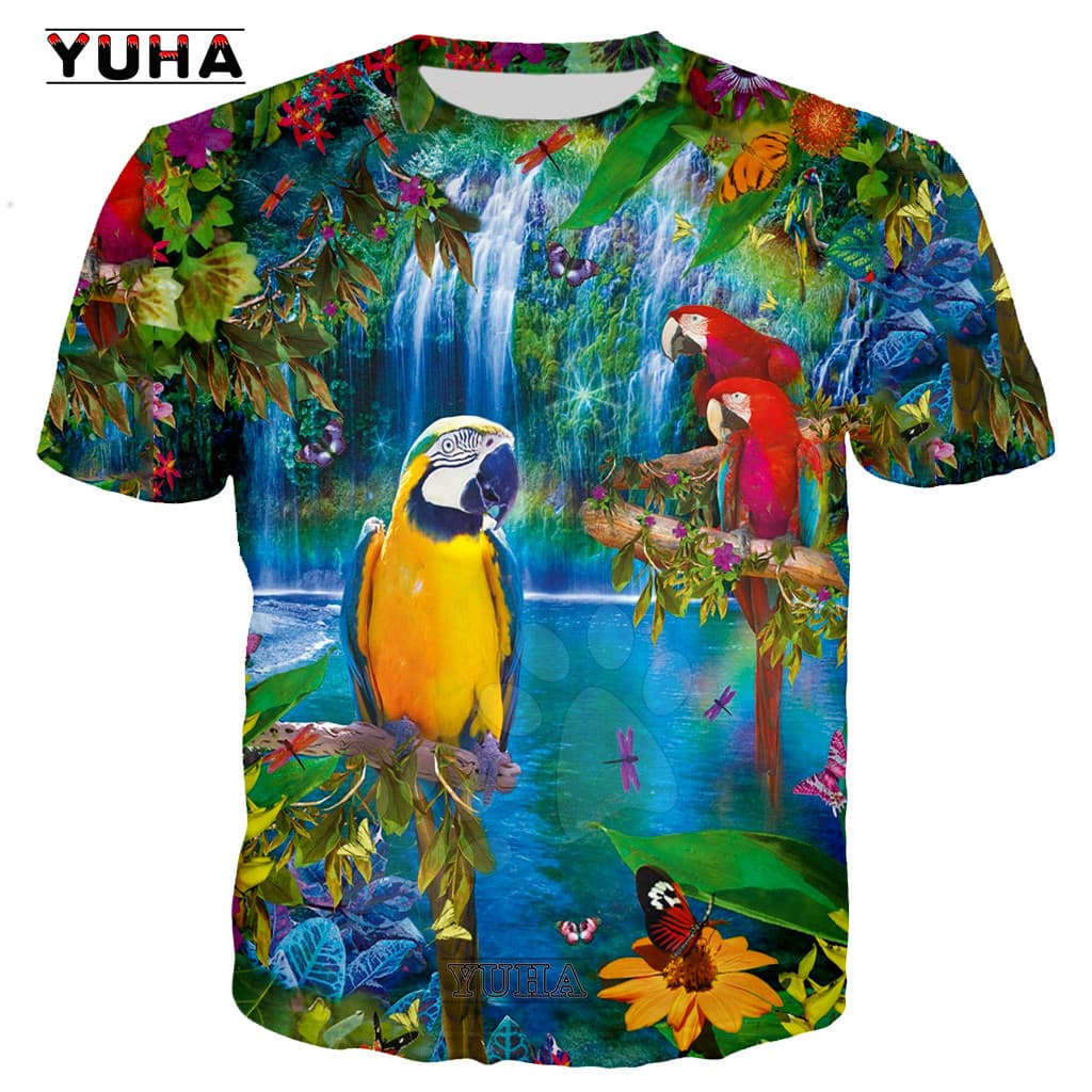 Camiseta Animal Arara Impressão 3D The For Men's Tees Top De Manga Curta De Alta Qualidade 06-2