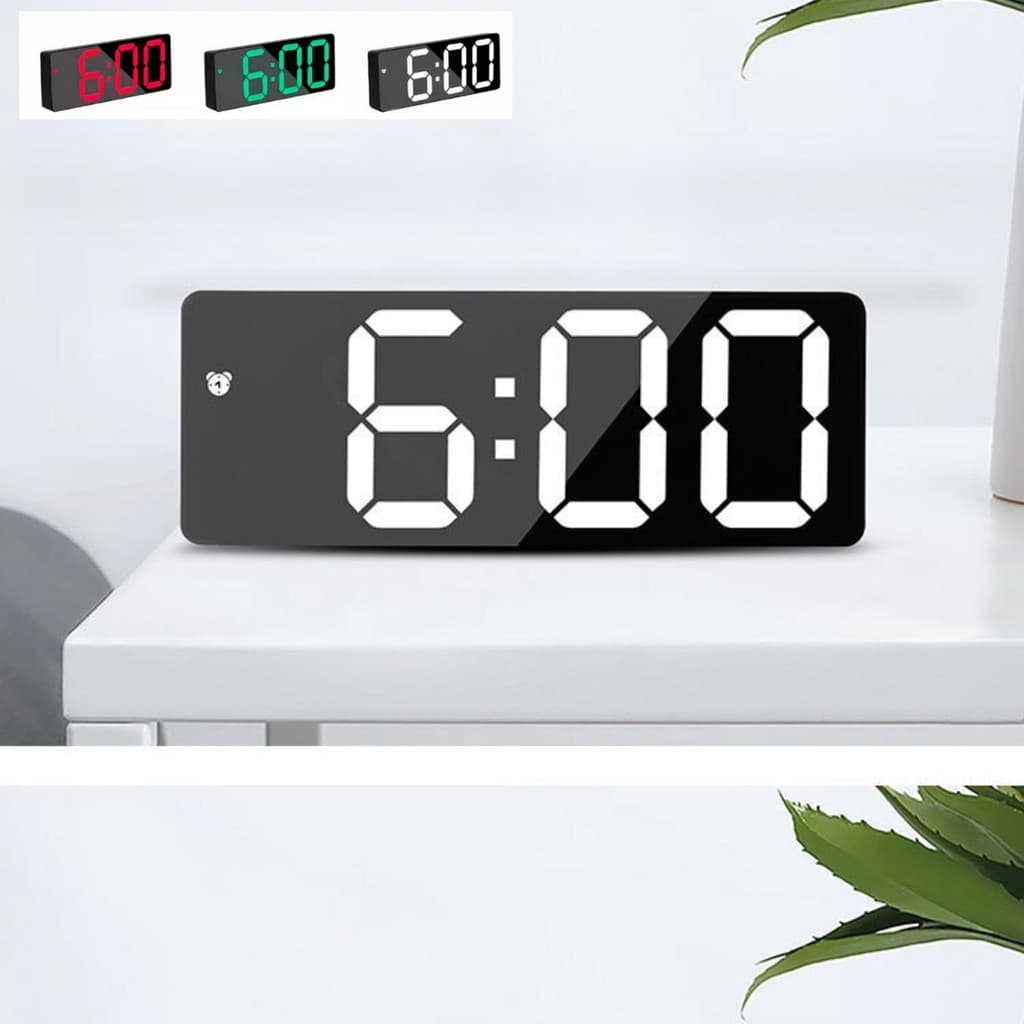 Relógio Despertador Digital Led De Mesa Bivolt Com Alarme Nf