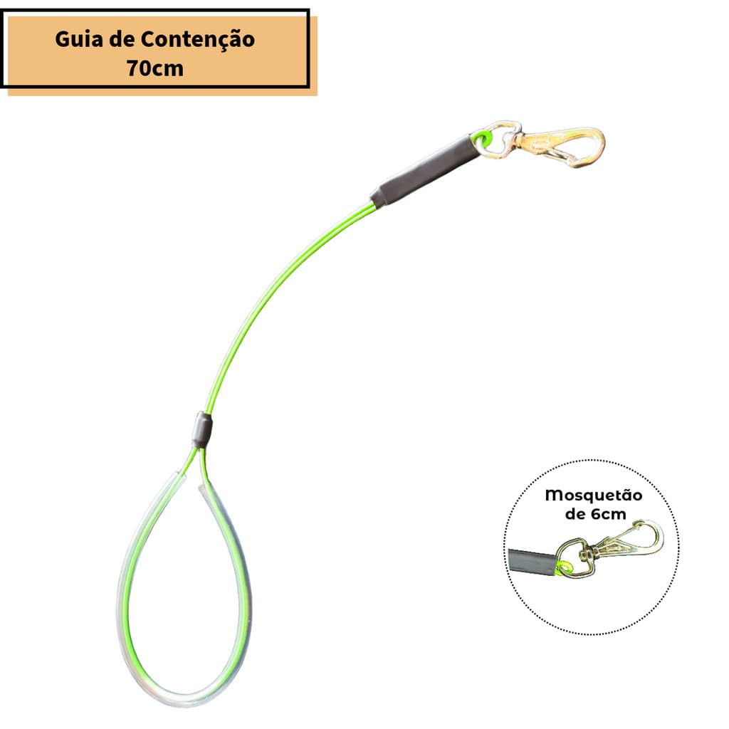 Guia de Contenção Verde 70cm Pet Shop Banho e Tosa - Caes Gatos