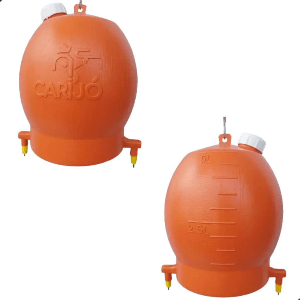 Kit 2 Bebedouro para Aves Nipple Aviário Com Reservatório 5 Litros