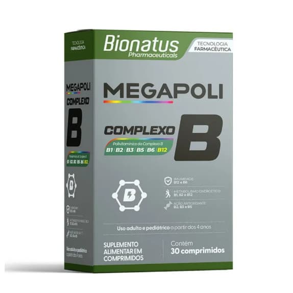 Vitamina Complexo B Megapoli Bionatus 30 Comprimidos