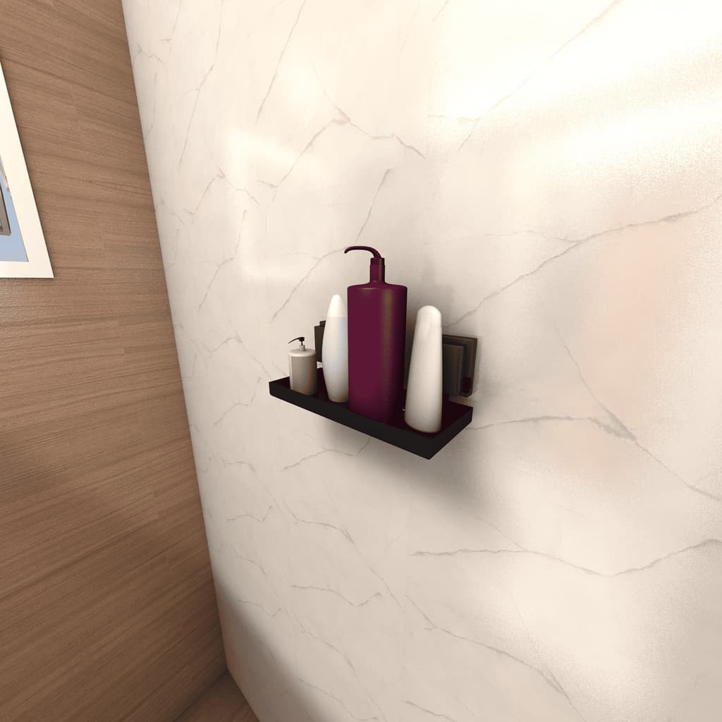 Porta Shampoo Organizador de Banheiro c\ Ventosa Preto fosco