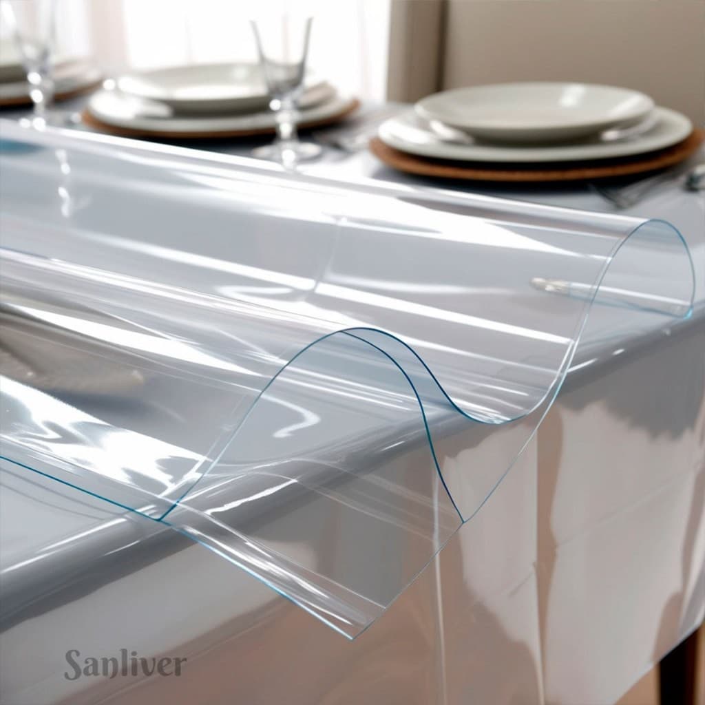 Toalha De Mesa Plástico Transparente PVC Para 4 6 8 10 Cadeiras Cozinha Protetor Impermeável Buffet Casa