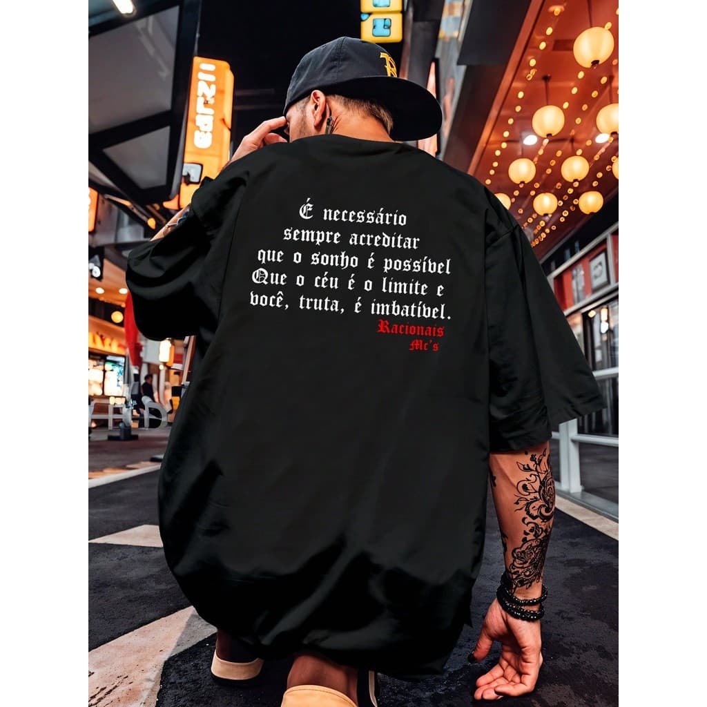 Camiseta Racionais Rap Musica Brasileira Camisa Blusa Unissex Masculino Feminino Streetwear Preto Branco
