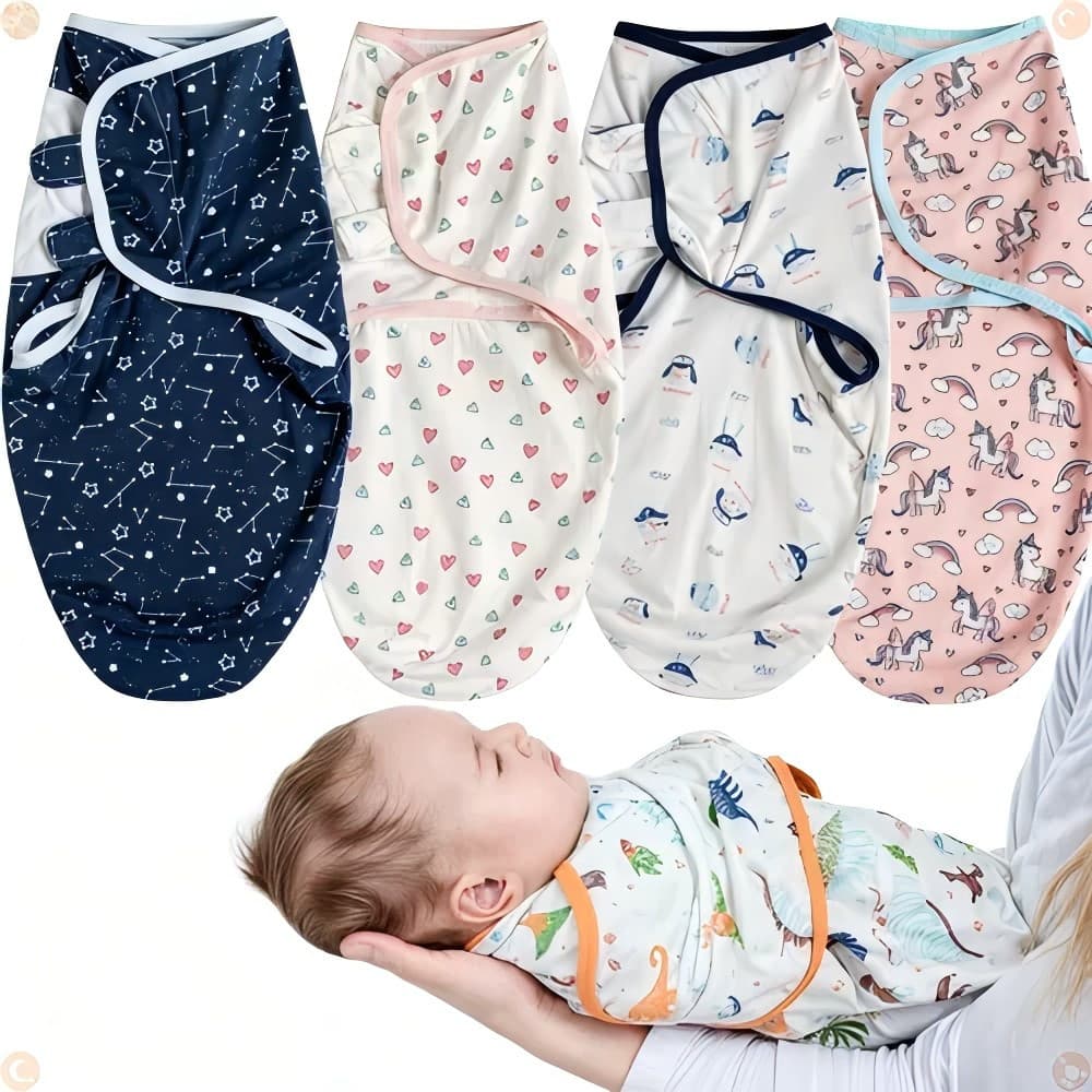 Cueiro Swaddle Ajustável Com Velcro Bebê Enrolado Charutinho Recém Nascido 70cm x 62cm