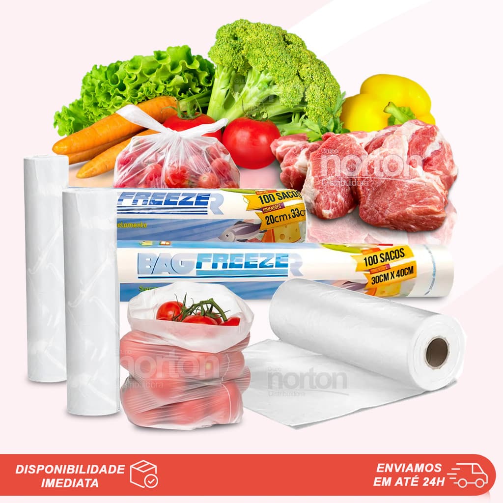 Sacos Saquinhos Sacolas Bag Para Freezer e Microondas Aquece e congela- Valgroup