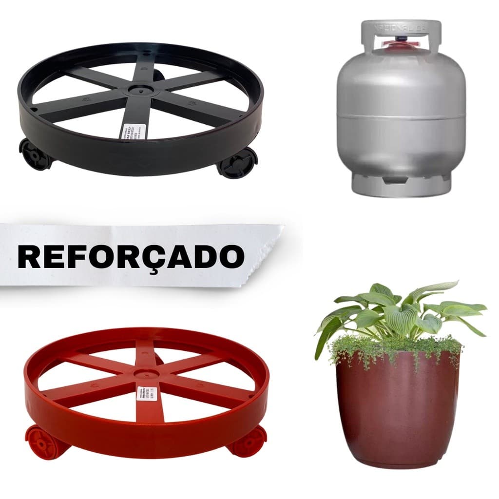 Suporte Botijão de Gás Vaso de Plantas e Galão de Água com Rodinha Super Resistente