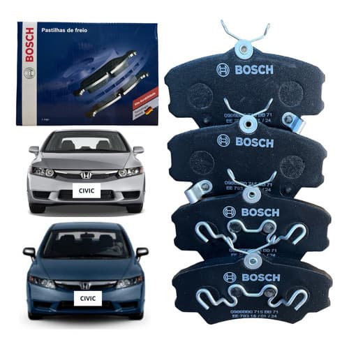 Pastilha De Freio Dianteira Civic 1.6 1.7 1.8 1995 1996 1997 1998 1999 2000 2001 2002 a 2011  Bosch