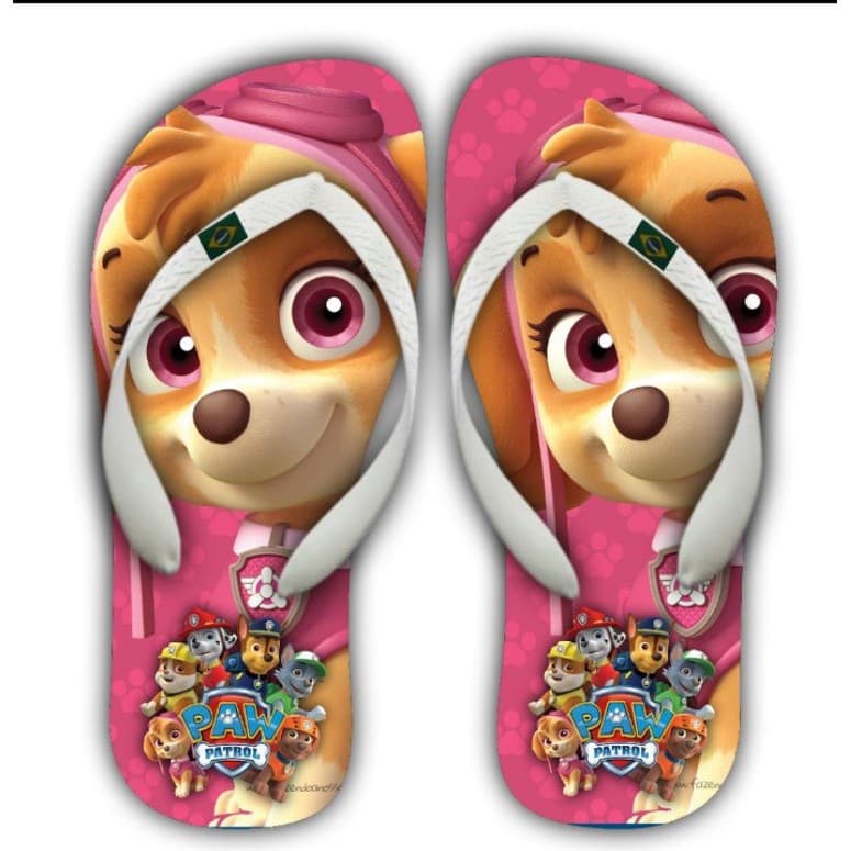 Chinelo Personalizado Patrulha canina Feminino Adulto e Infantil Top