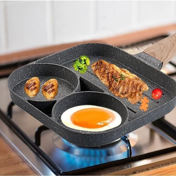 Frigideira Antiaderente Para Carne Fritar Ovos Hamburguer Panela De Omelete Fundo Comeia