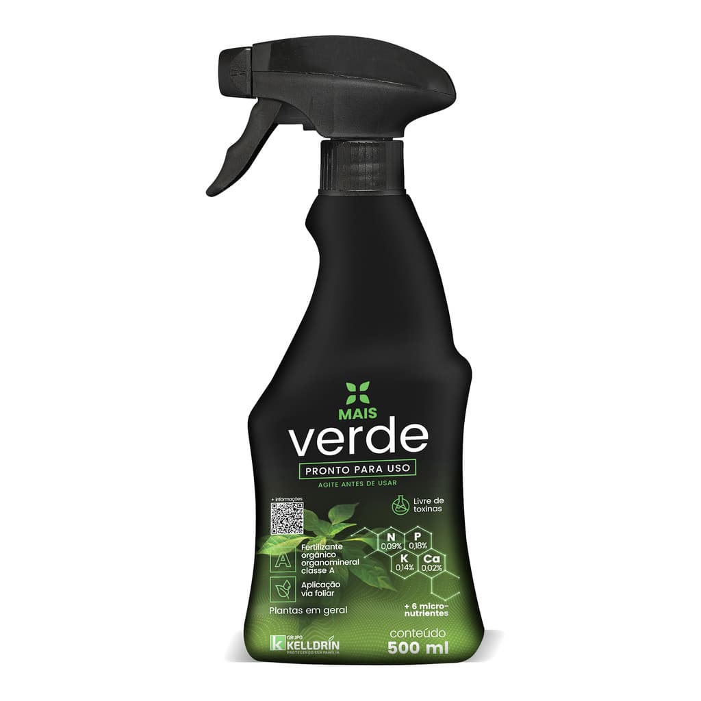 Adubo Fertilizante Foliar Orgânico Mais Verde Pronto Uso 500ml Kelldrin