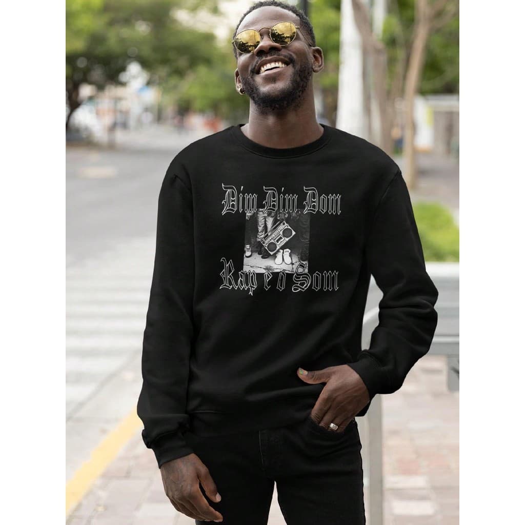 Moletom Sueter Gola Redonda Estilo De Rua Racionais Dim dim dom Rap é o Som.