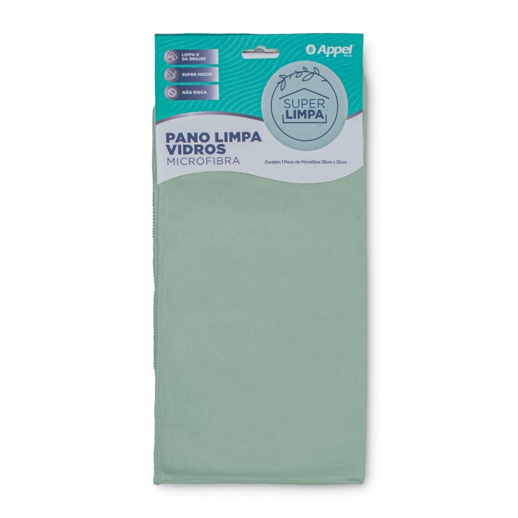 Pano de Microfibra Limpa Vidros 35 x 35 cm Appel Home