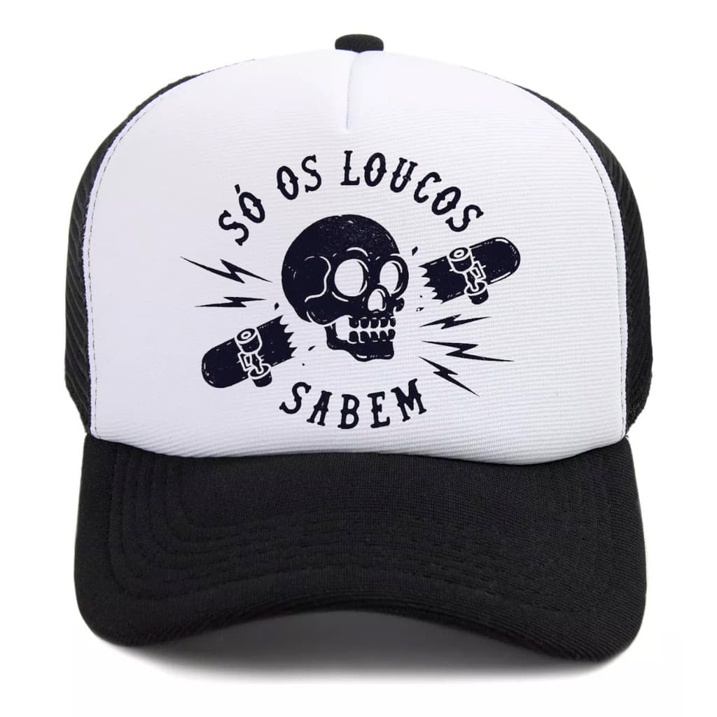 Boné Charlie Brown Jr Só os Loucos Sabem Original Aba Curva Trucker Casual