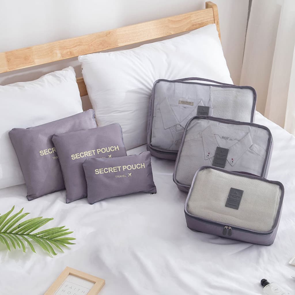 Kit 6 Peças Bolsa De Armazenamento De Bagagem Organizador De Mala Necessaire Viagem