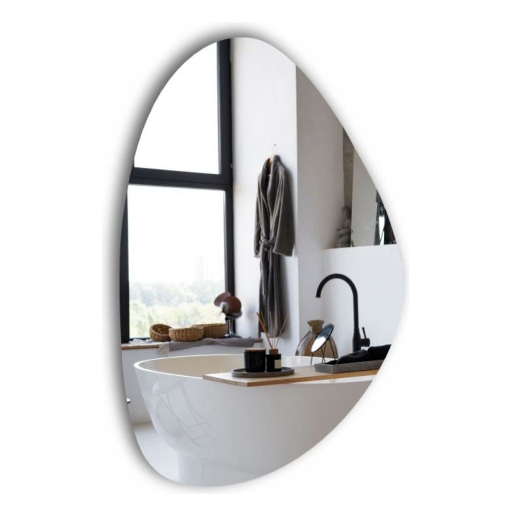 Espelho Orgânico 120x80cm Lapidado com Suporte – Formato Artístico, Corpo Inteiro, Moderno e Decorativo