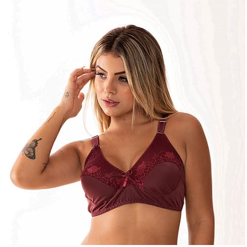 Kit 3 Sutiã Soutien Feminino Reforçado S/ Bojo Lycra em Renda Alta Sustentação Confortável