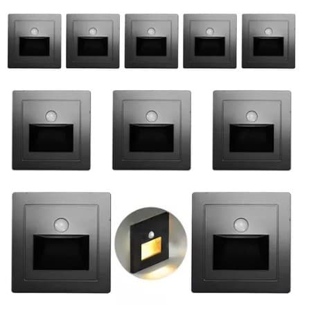 KIT 10 Balizador Lâmpada Luminária Sensor Movimento Infravermelho LED Sensor Presença PIR - CH250