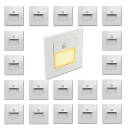 KIT 20 Balizador Lâmpada Luminária Sensor de Movimento Infravermelho LED Sensor Presença PIR - CH234