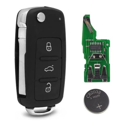 Chave Canivete Vw Gol Voyage Fox Jetta Up G6 2013 2014 2015 2016 2017 C/ Placa Circuito e Chip