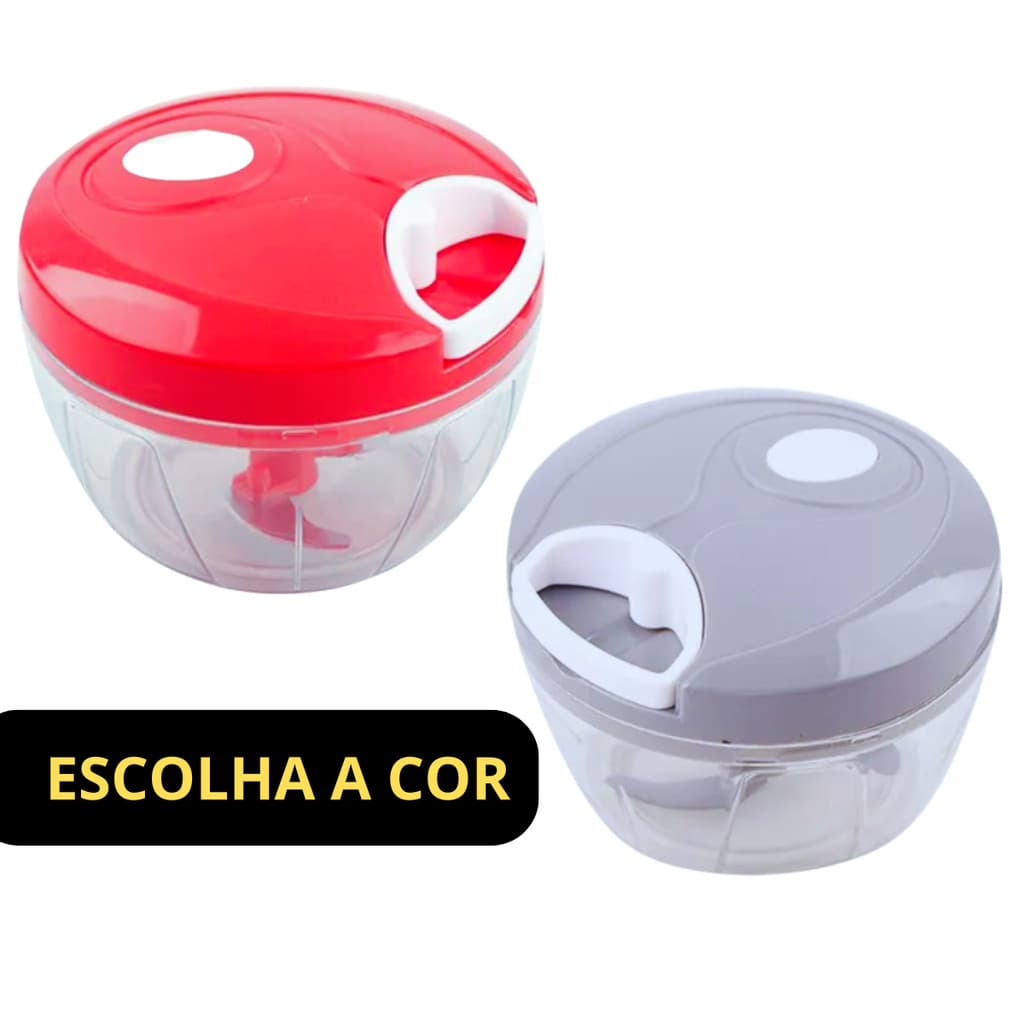 Processador Manual Alimentos Triturador Picador Cortador 3 Lâminas moedor Alho Cebola Tempero Moedor