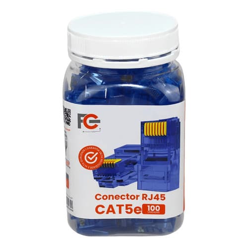 Caixa com 100 Peças Conectores RJ45 - Azul Cat5e