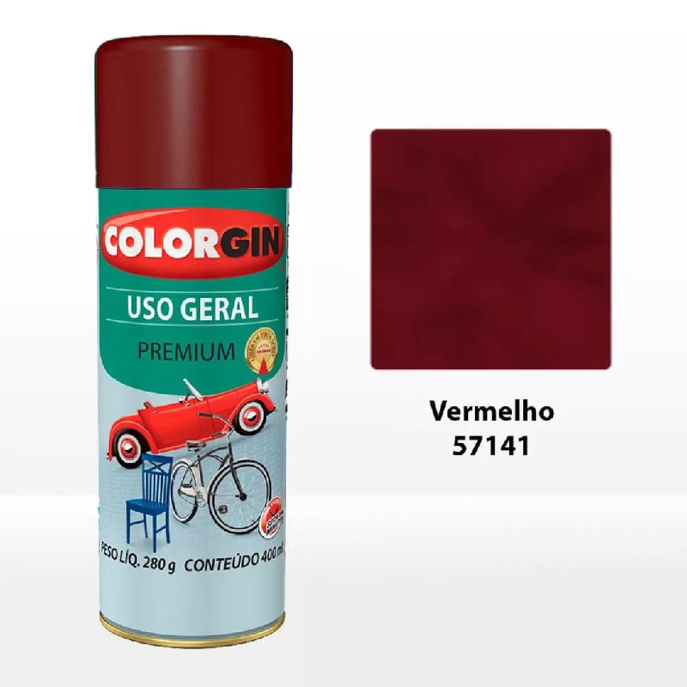 SPRAY USO GERAL METALICO VERMELHO 57141 COLORGIN