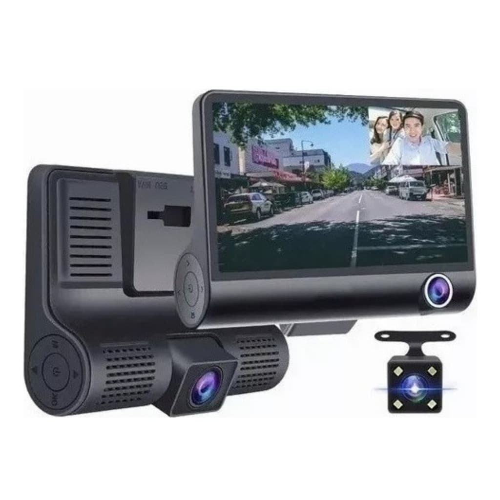 Camera Veicular Automotiva Gravação Full Hd Frontal Ré Lcd 4