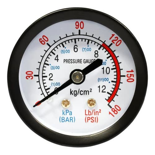 Manômetro 180 Lbs 50mm 1/4 Npt Compressor Chiaperini 7.6/8.5