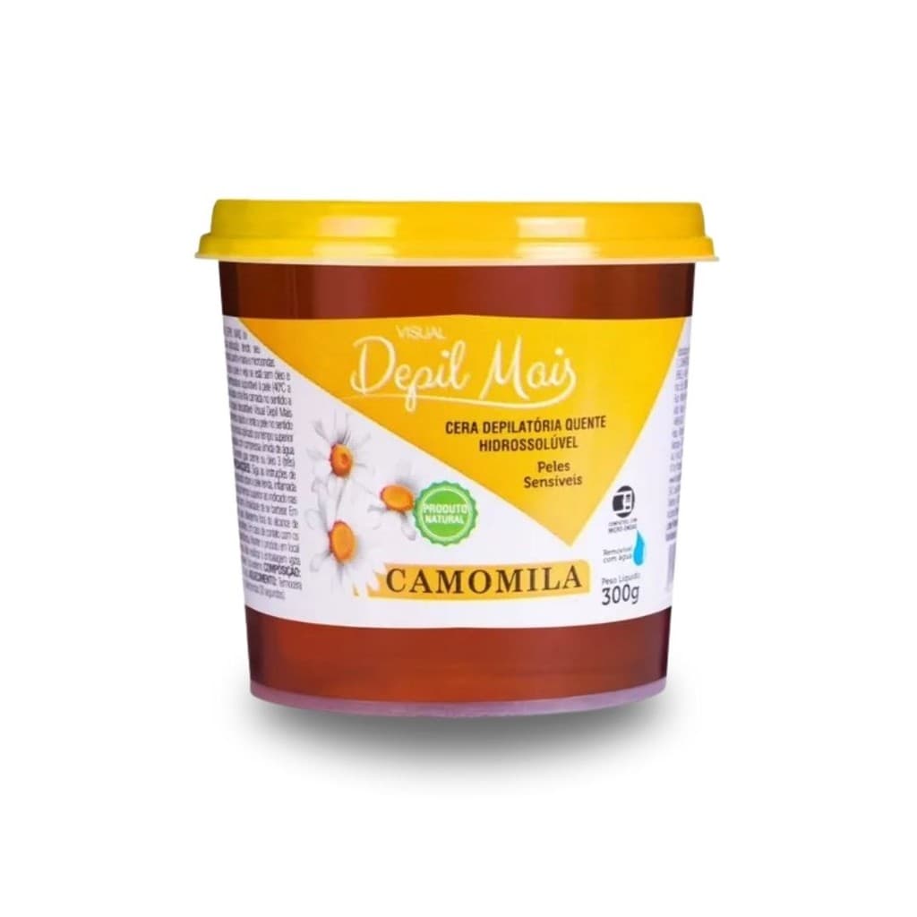 Cera Depilatória Quente Hidrossolúvel Depil Mais Camomila Pele Sensível 300g