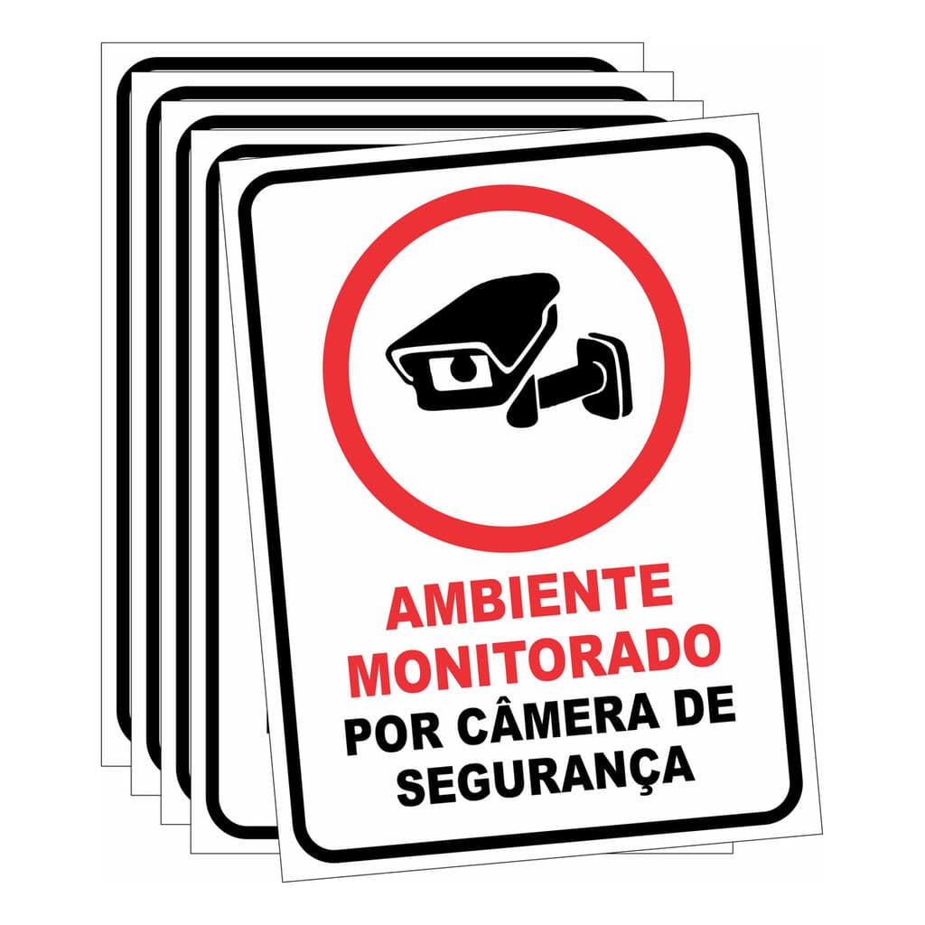 Placas Ambiente Monitorado Por Câmeras De Segurança Ps 1mm
