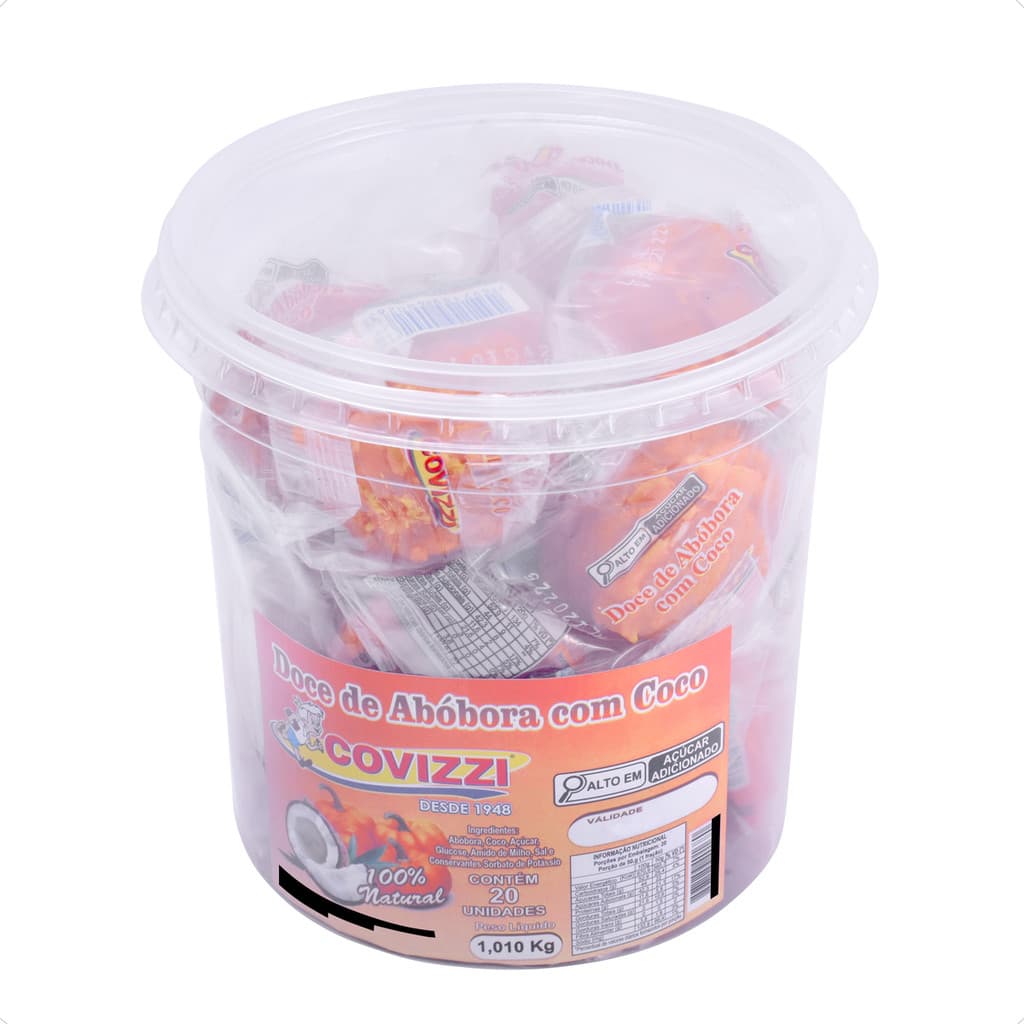Doce de Abóbora com Coco Natural 20 unidades Covizzi 1 Kg